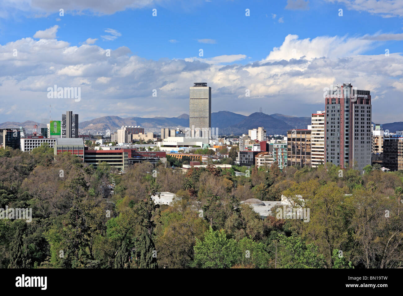 Vista dal castello di Chapultepec, Città del Messico, Messico Foto Stock