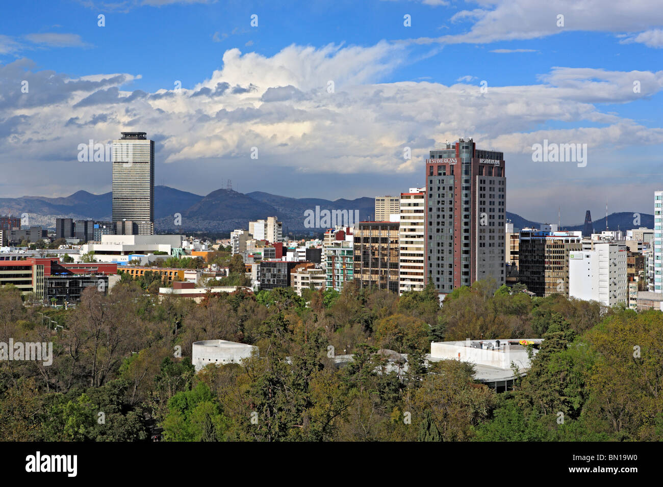 Vista dal castello di Chapultepec, Città del Messico, Messico Foto Stock
