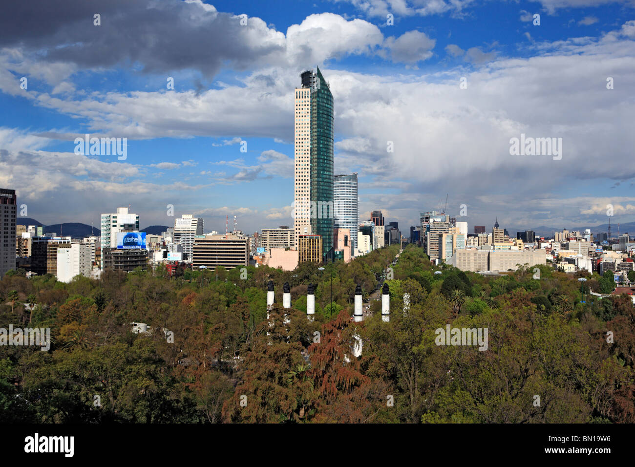 Vista dal castello di Chapultepec, Città del Messico, Messico Foto Stock