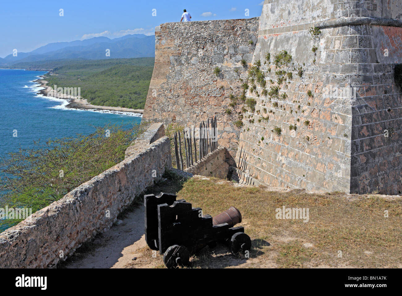 Castillo de San Pedro de la Roca (1669), il Sito Patrimonio Mondiale dell'UNESCO, vicino a Santiago de Cuba, Cuba Foto Stock