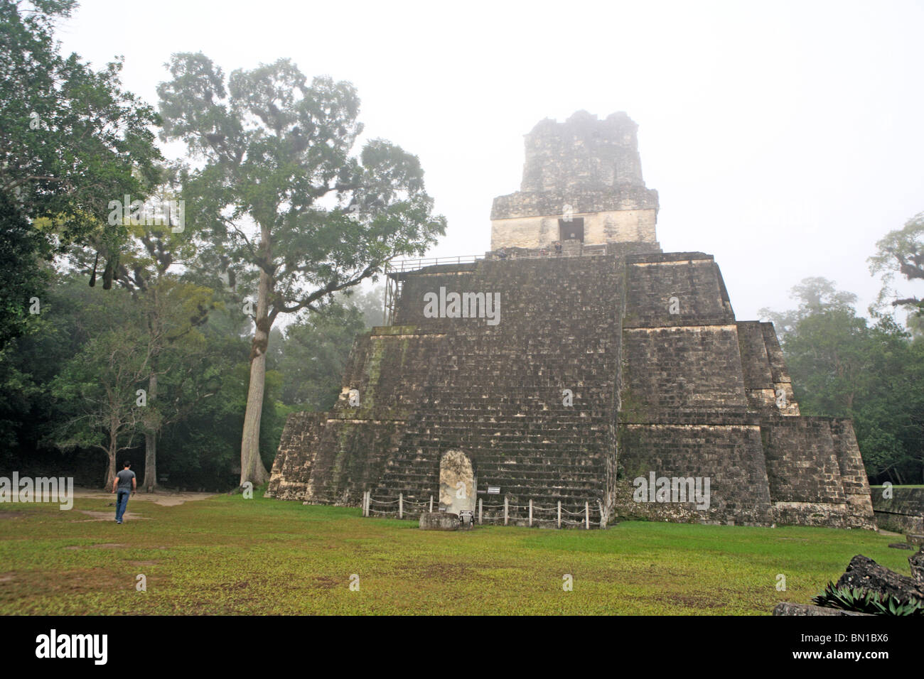 Tempio II, le rovine maya di Tikal, vicino a Flores, Guatemala Foto Stock