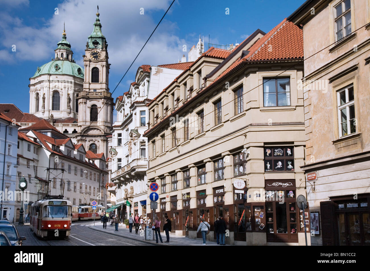 Il centro cittadino e la Cattedrale, Praga, Repubblica Ceca Foto Stock