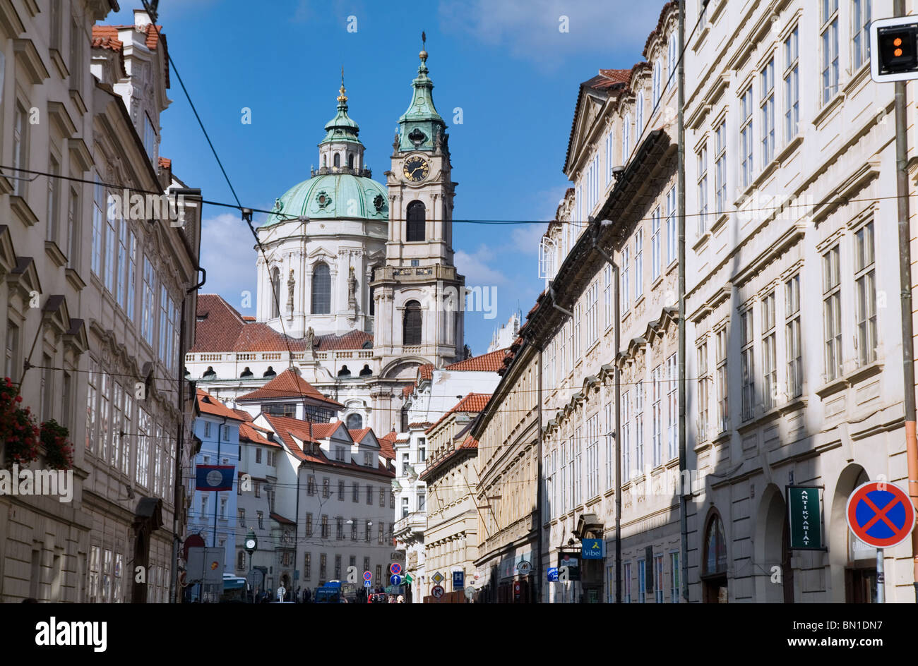 Il centro cittadino e la Cattedrale, Praga, Repubblica Ceca Foto Stock