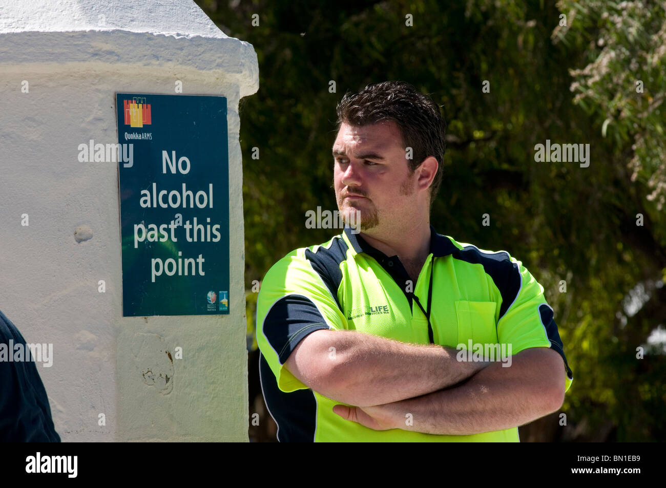 Guardia di sicurezza all'hotel presso il resort di Rottnest Island Western Australia Foto Stock