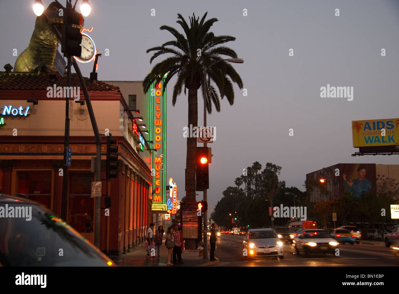 Highland Ave a Hollywood Blvd Foto Stock