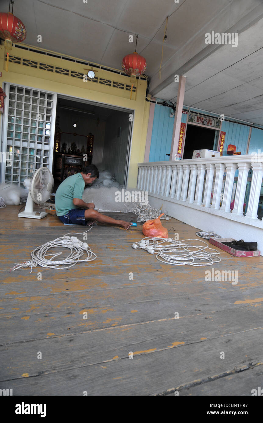 Lo stile di vita dei residenti a Pulau Ketam o Carey isola a Kuala Selangor, Malaysia Foto Stock