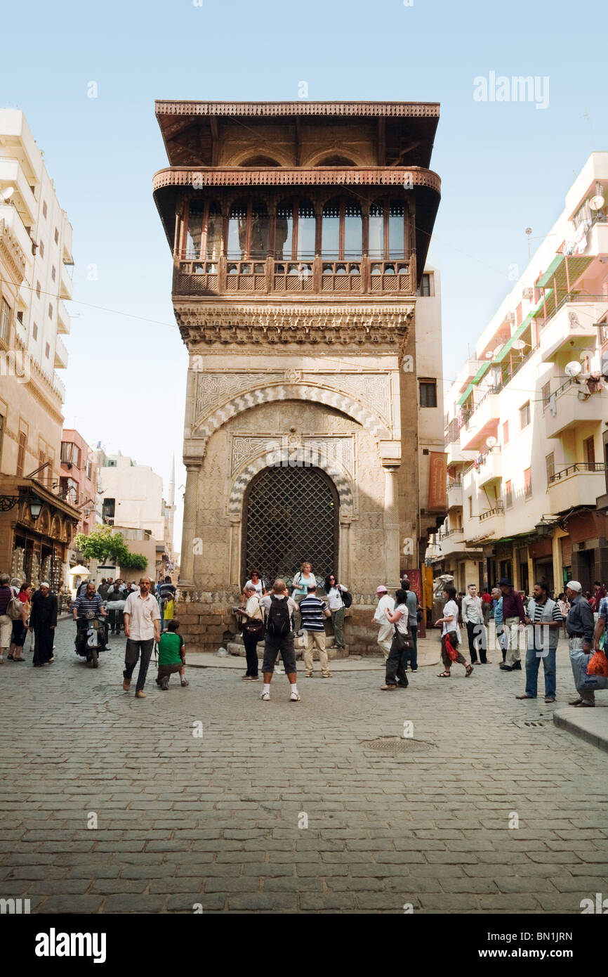 Via scena Cairo; al Cairo Khan al Khalili mercato, il quartiere islamico, cairo Egitto Africa Foto Stock
