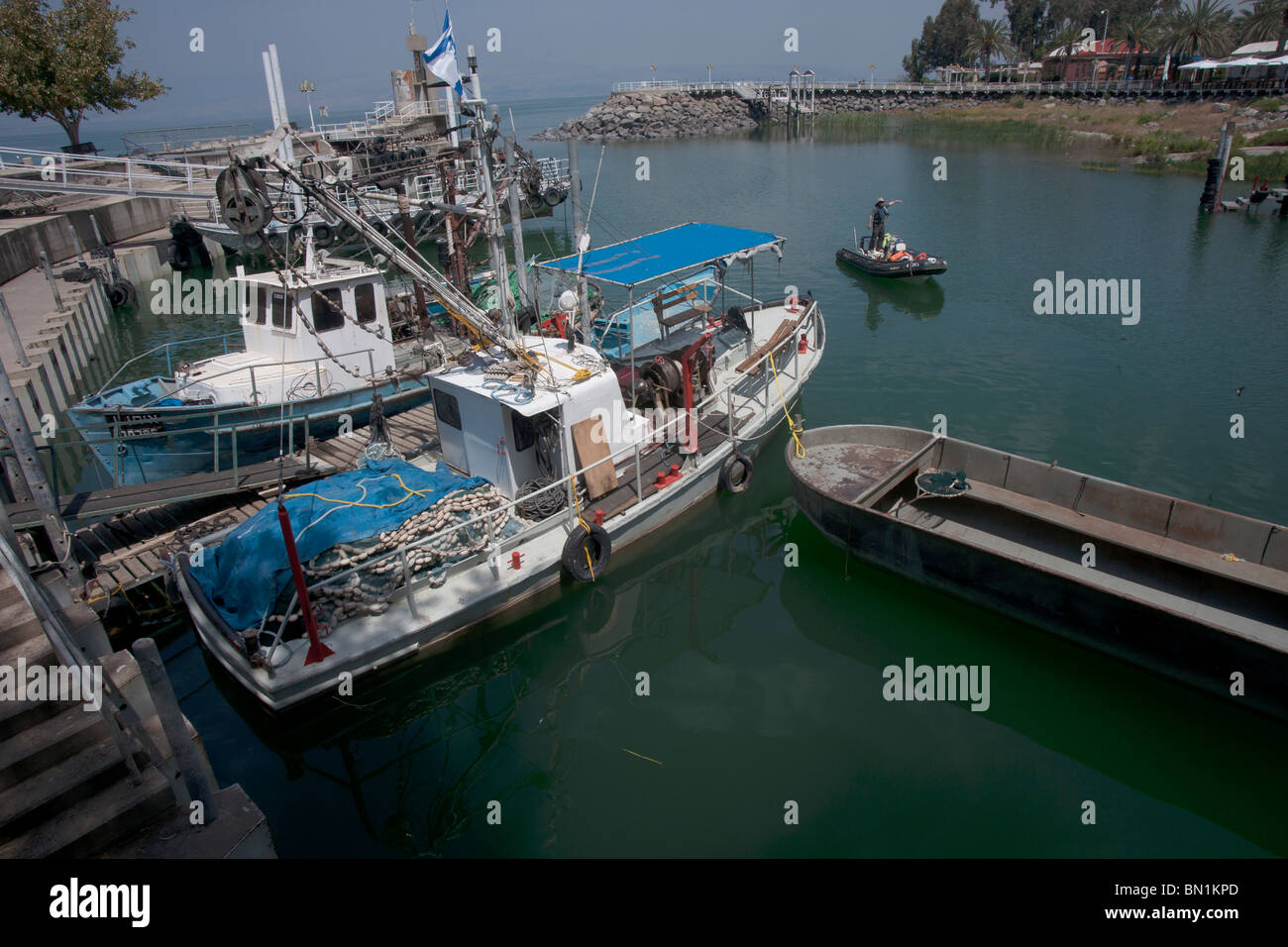Ein Gev porta pesce,mare di Galilea Foto Stock