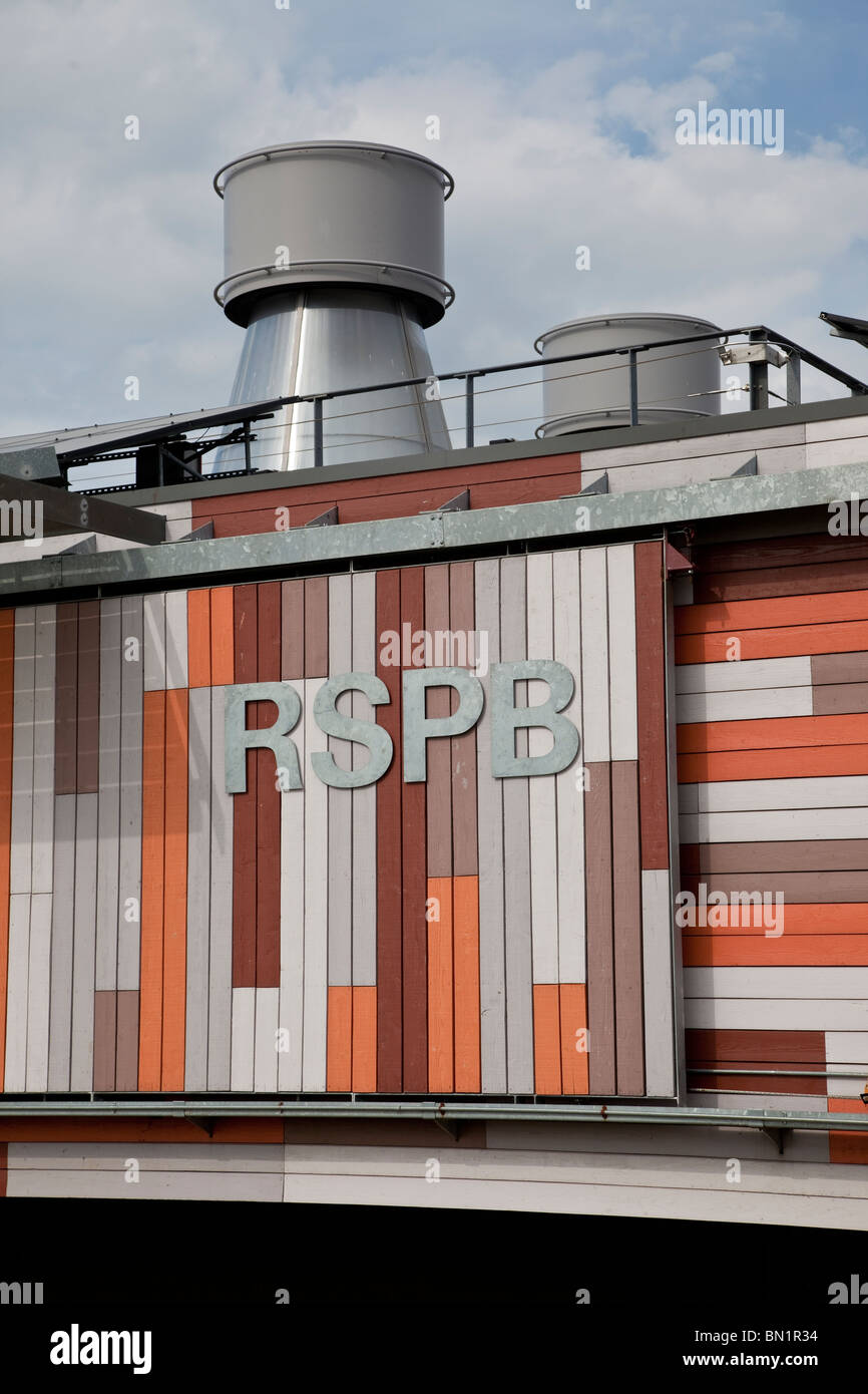 RSPB Information Center a Rainham Marshes Riserva, Essex, Inghilterra Foto Stock
