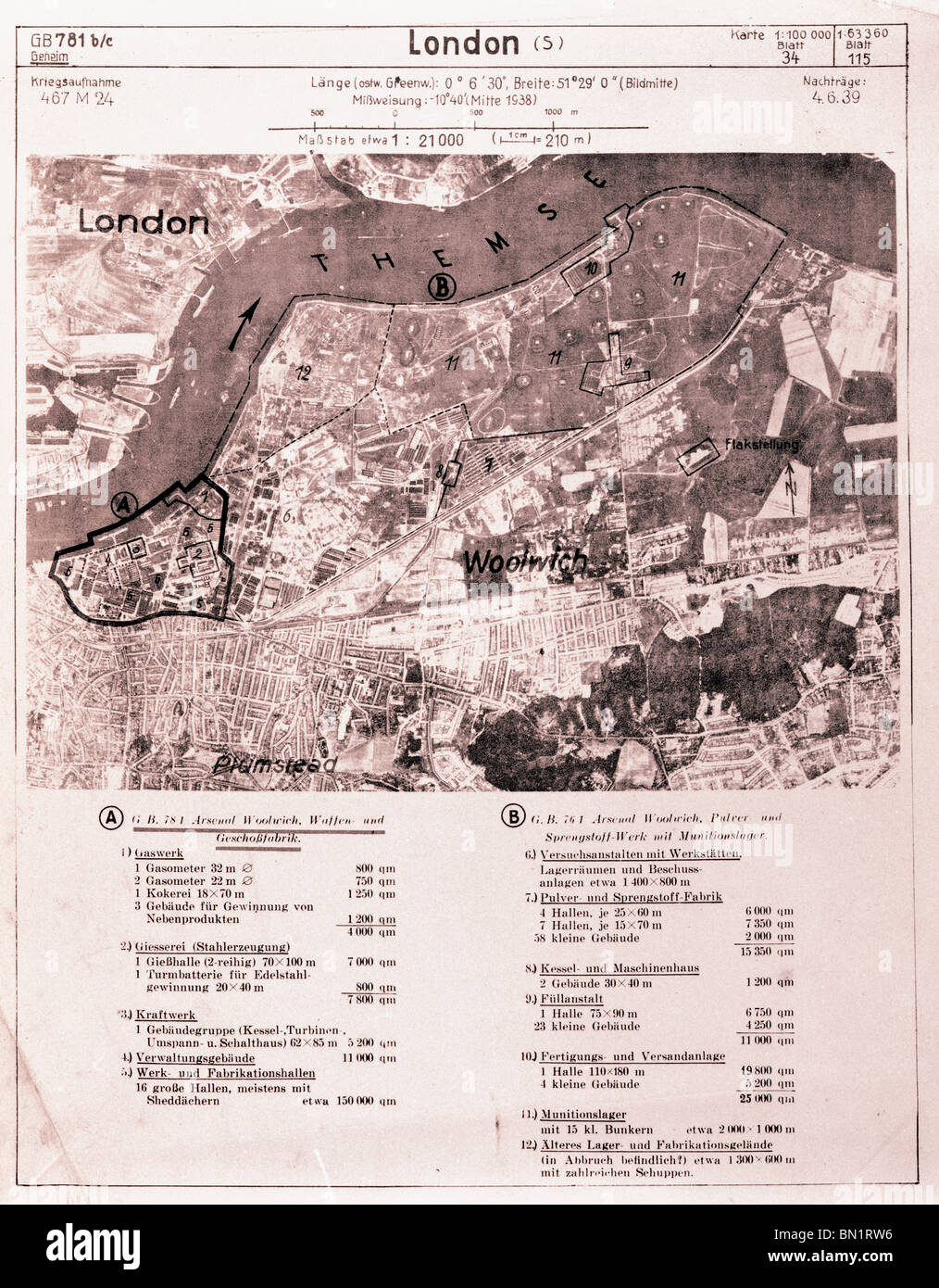 Londra - Woolwich 4 giugno 1939 Woolwich Arsenal Foto Stock