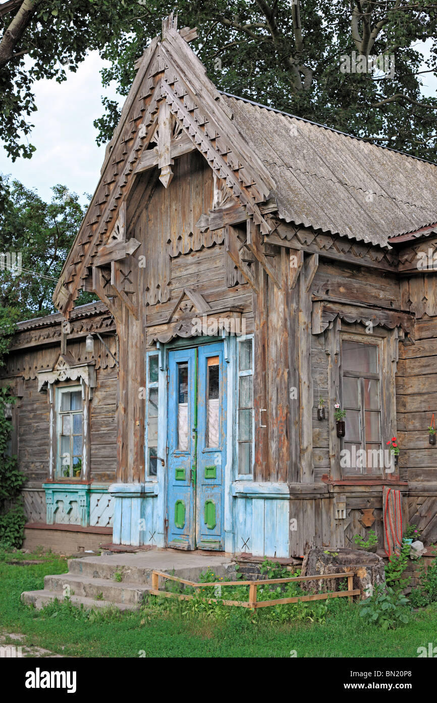 Casa in legno, 1900s, Moshny, Oblast di Cherkasy, Ucraina Foto Stock