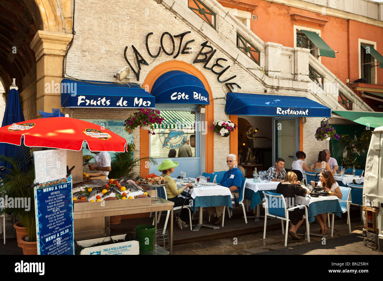 La cote Bleue-ristorante di pesce-Cours Saleya,Nice ,Cote d Azur,Francia Foto Stock