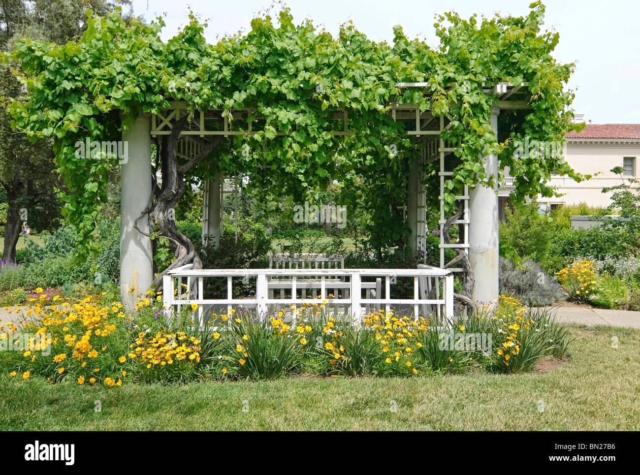 Grazioso gazebo situato in la Biblioteca di Huntington e giardini botanici di San Marino, California. Foto Stock