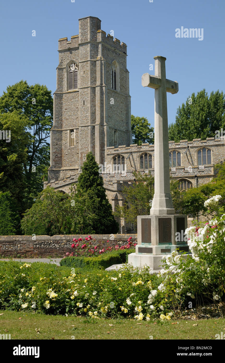 San Gregorio e chiesa Memoriale di guerra a Sudbury, Suffolk, Inghilterra. Foto Stock