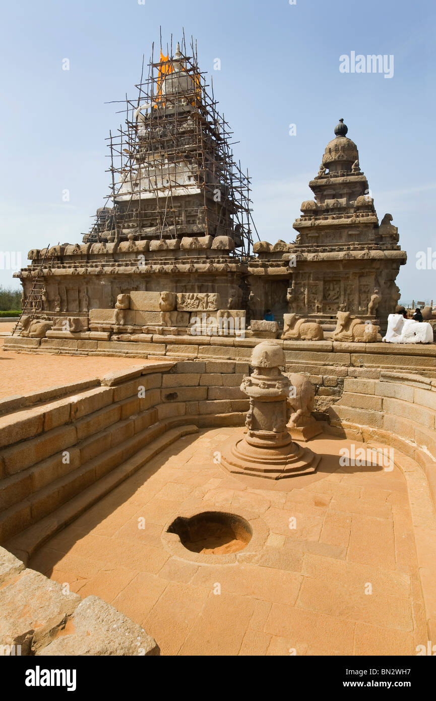 India Tamil Nadu Mamallapuram il tempio Shore segnalata l'umanità di estate mediante l'organizzazione dell'UNESCO Foto Stock