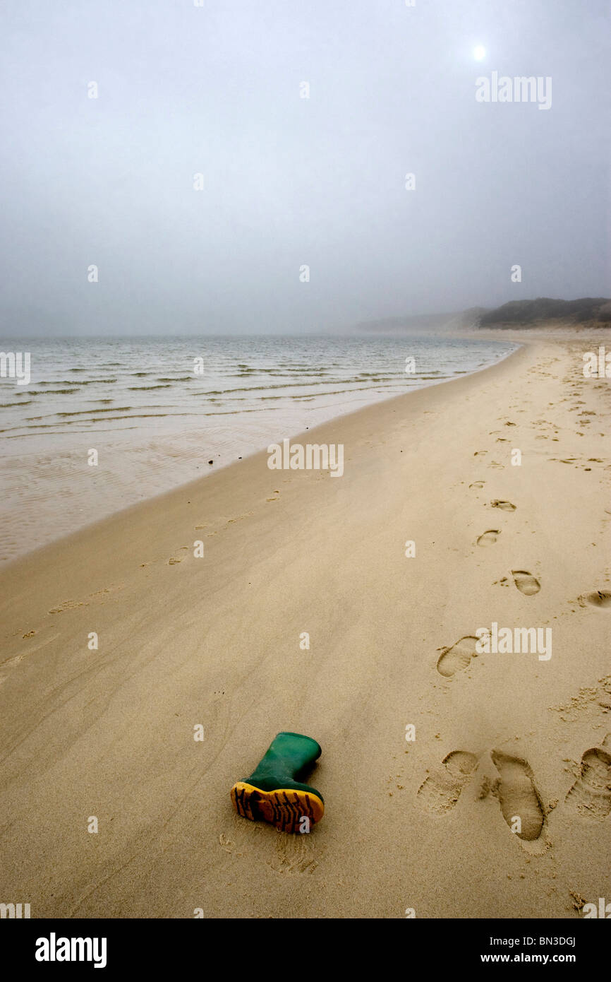 Soffietto di tenuta in gomma alla spiaggia, Sylt, Schleswig-Holstein, Germania Foto Stock