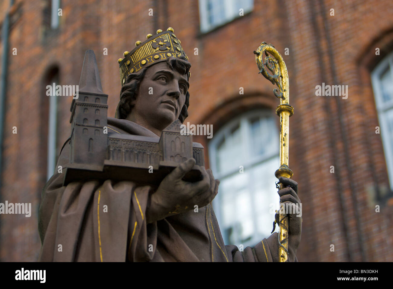 Sant Ansgar statua, Amburgo, Germania, close-up Foto Stock