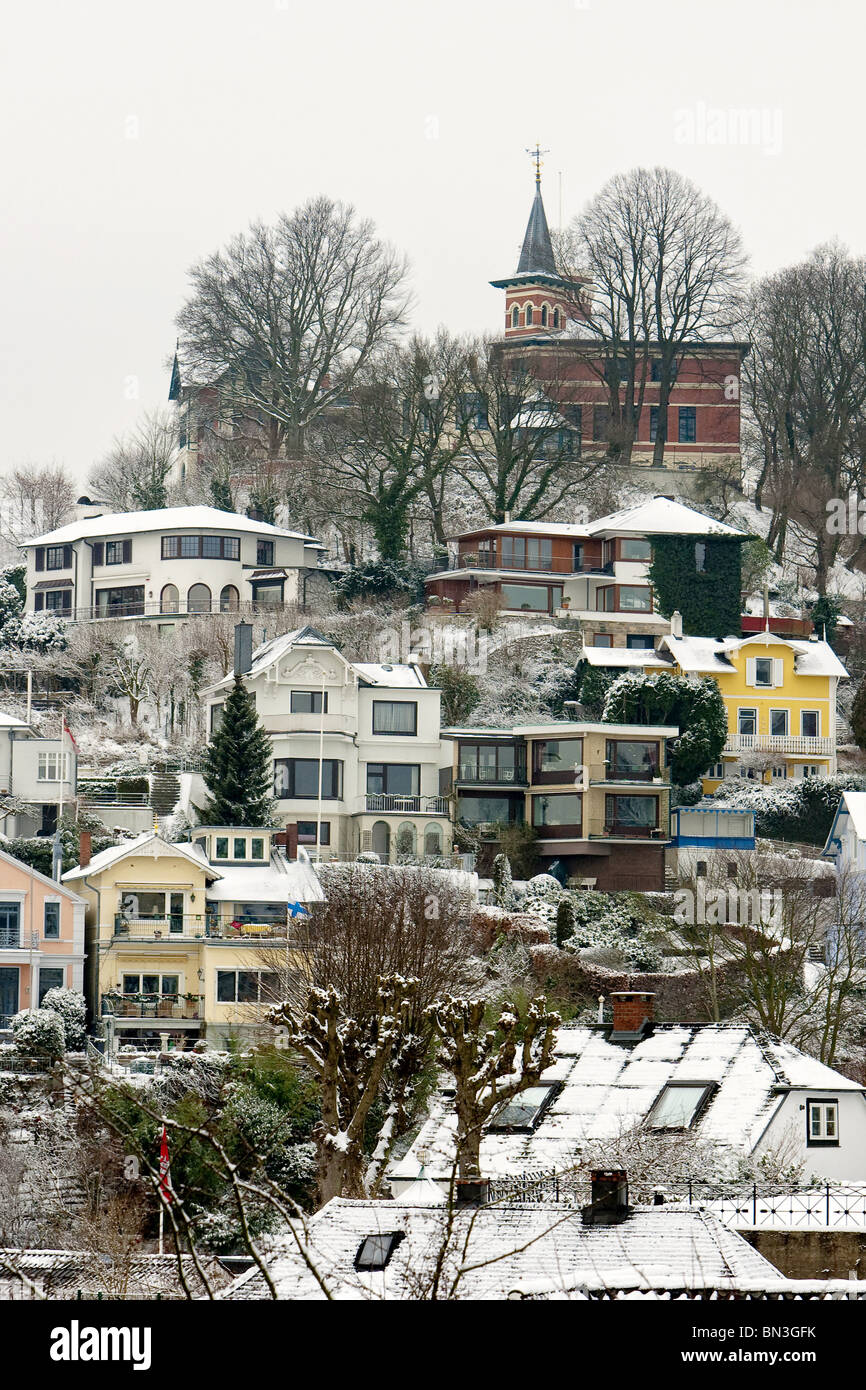 Case residenziali in Blankenese, Amburgo, Germania Foto Stock