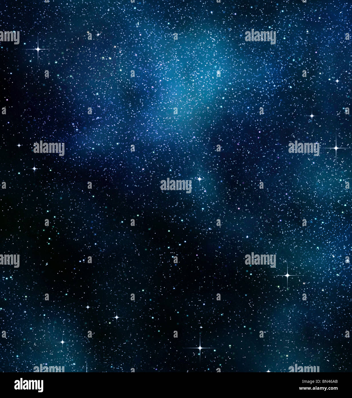 Sfondo stellato di stelle e nebulose in deep outer space Foto Stock