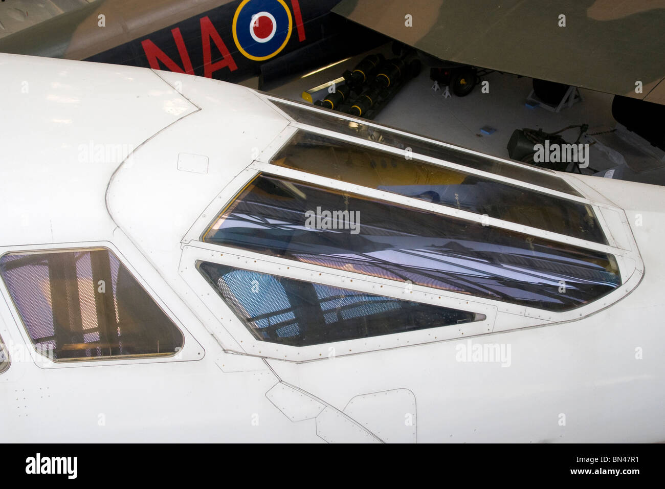 Prototipo di aeromobili Concorde a Imperial War Museum Duxford Foto Stock