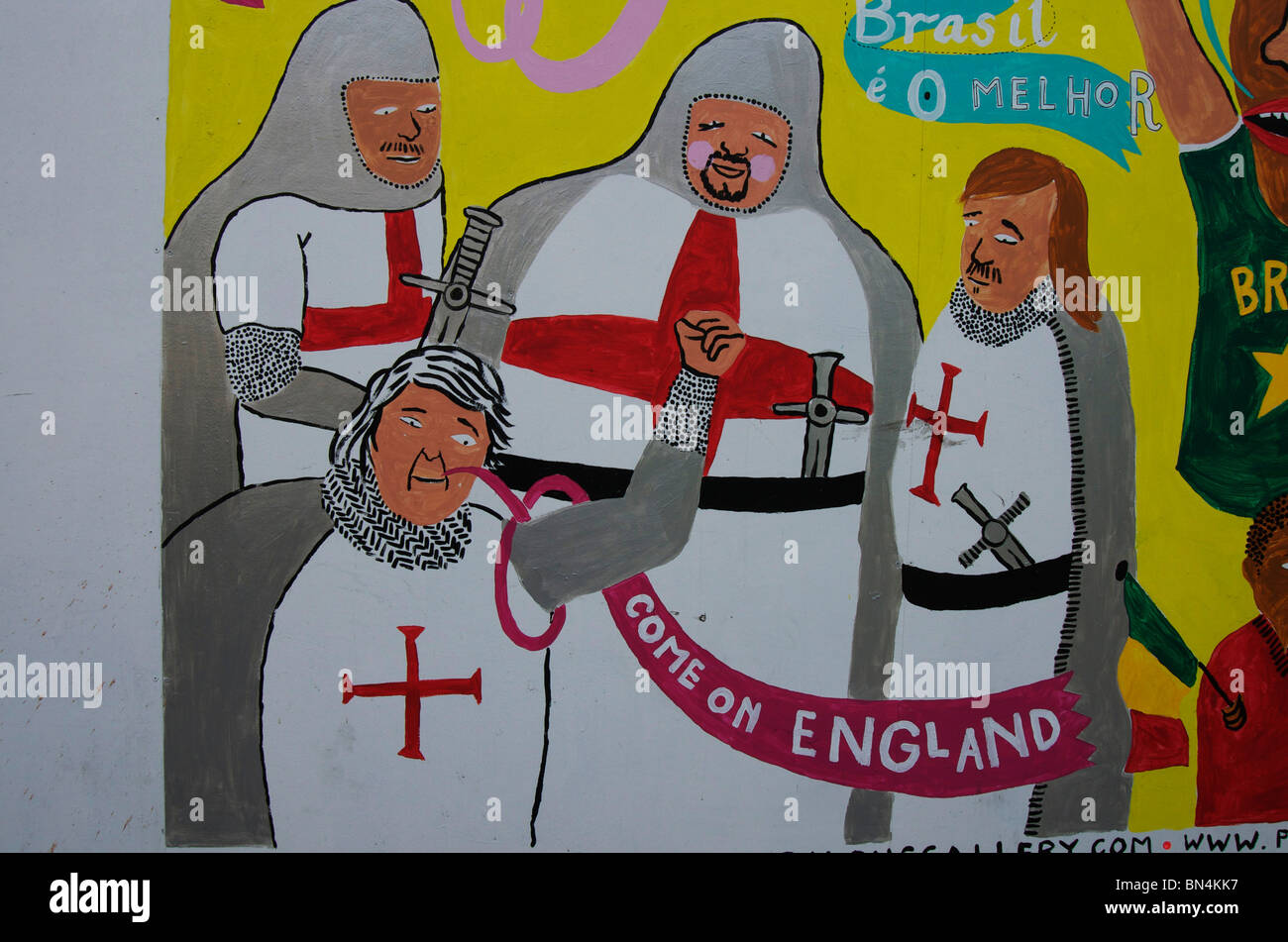 Arte di strada mostra English Football Supporters Foto Stock