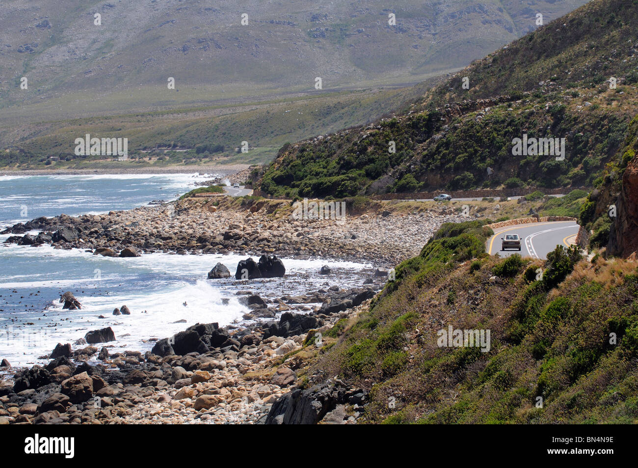 La R44 coast road vicino a Kleimond Western Cape Sud Africa Clarence rigido come è noto costituisce una parte della Garden Route Foto Stock