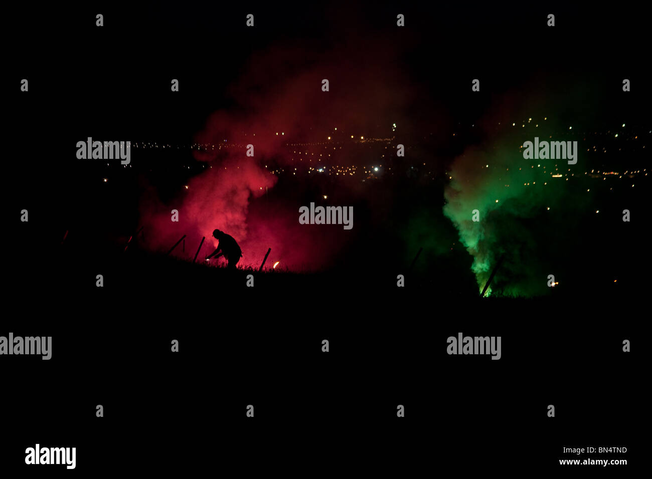 La masterizzazione di vimini cerimonia uomo Kings Meadow, Glastonbury Festival 2010 Foto Stock