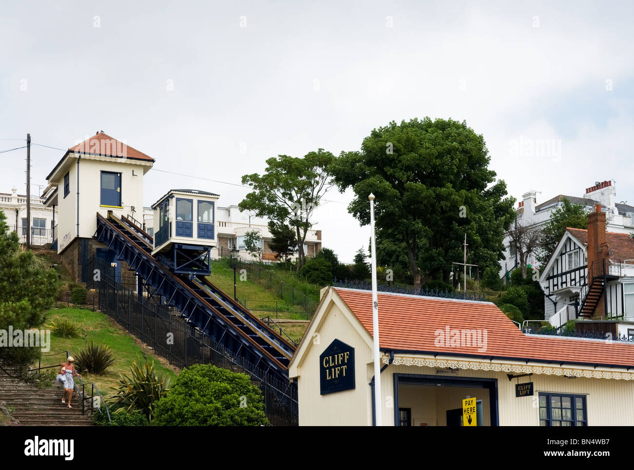 Il Cliff Railway ascensore a Southend on Sea in Essex. Foto di Gordon Scammell Foto Stock