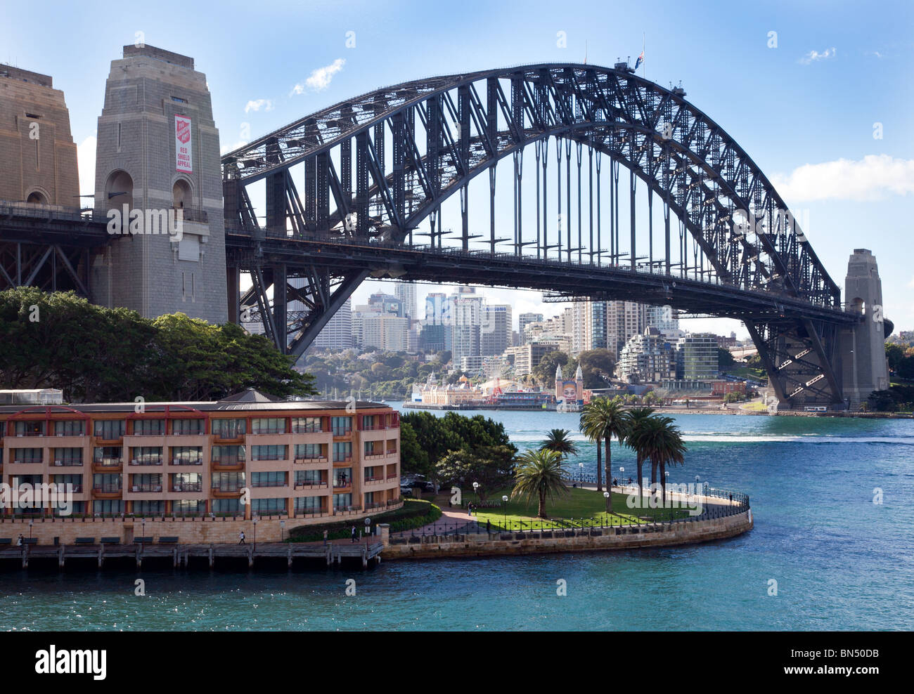 Sydney Harbour Bridge nel porto di Sydney Foto Stock