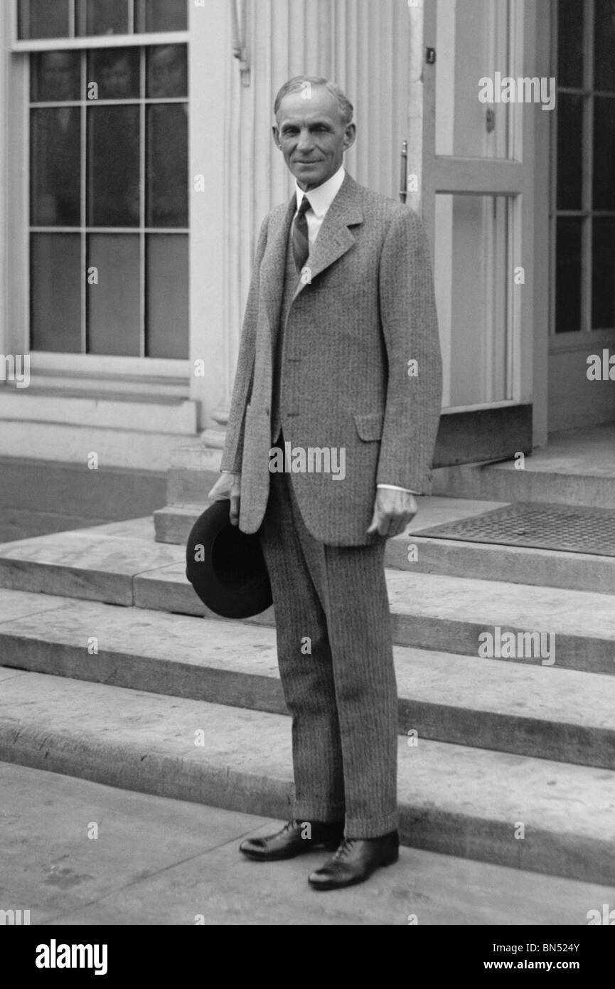 Vintage 1920s foto di imprenditore americano Henry Ford (1863 - 1947) - Fondatore della Ford Motor Company. Foto Stock
