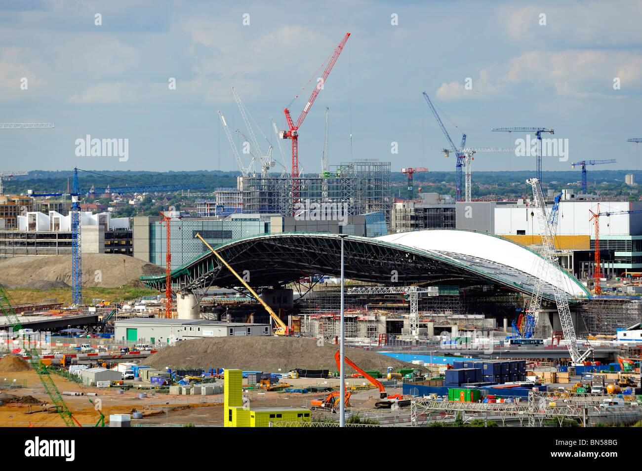 Costruzione del 2012 Londra stadio Olimpico Foto Stock