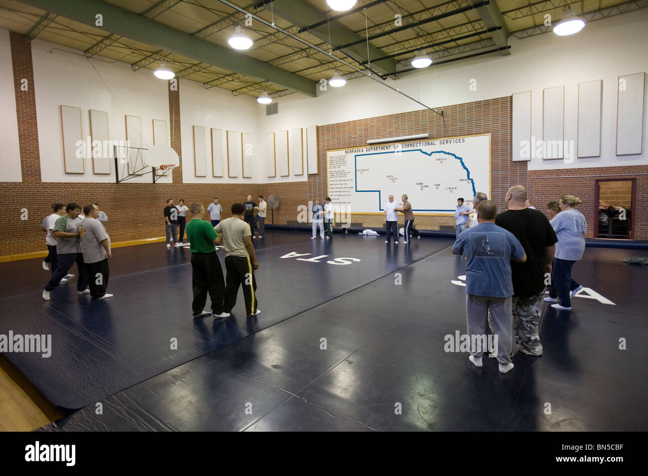 Formazione del personale accademia Nebraska Dipartimento di correzioni. La formazione delle attuali e future correzioni ufficiali. Foto Stock
