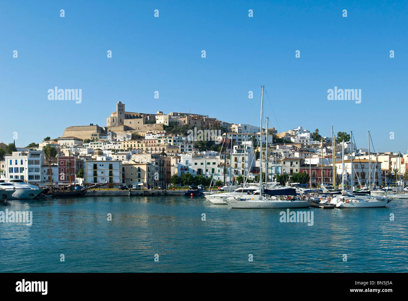 La città di Ibiza, Ibiza, Isole Baleari, Spagna Foto Stock