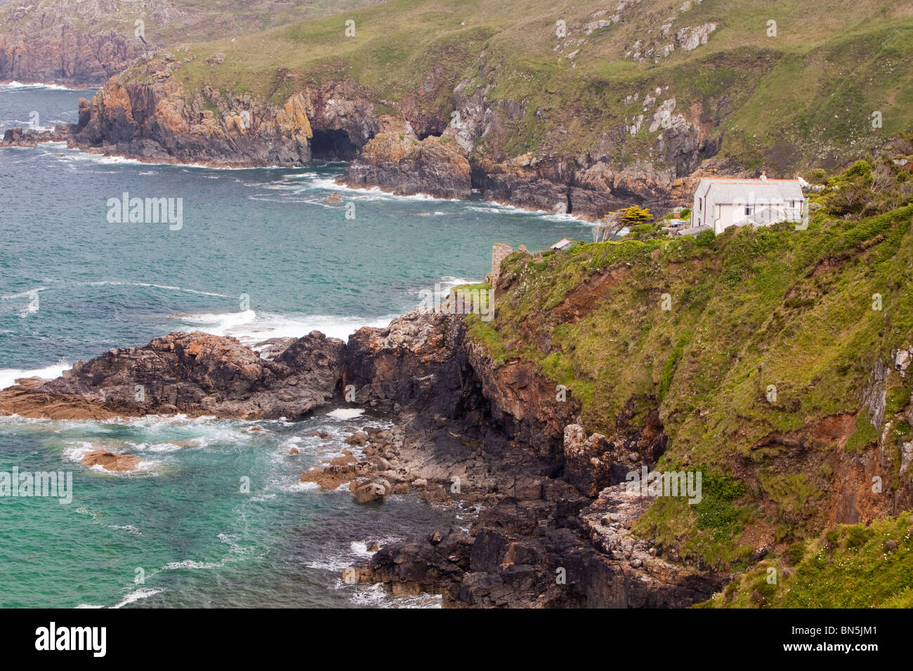 Una casa sul Cornish Coast vicino Zennor, Cornwall, Regno Unito. Foto Stock