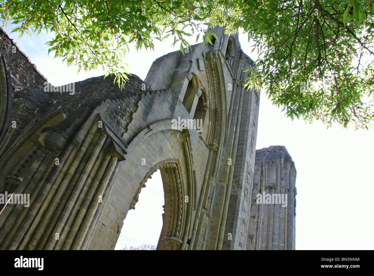 Dettaglio della Abbazia di Glastonbury Somerset REGNO UNITO Foto Stock