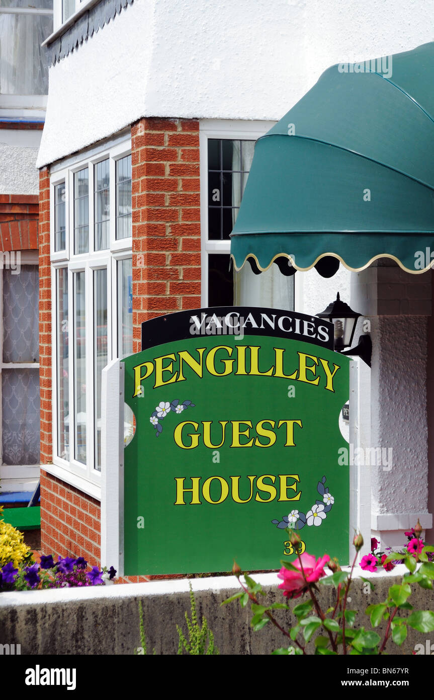 Un tradizionale guest house in Newquay, Cornwall, Regno Unito Foto Stock