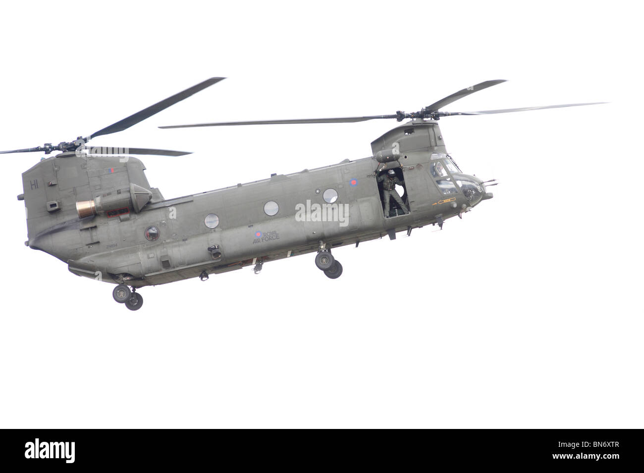 Boeing Chinook è un tandem rotore elicottero Royal Air Force elicottero, RAF Waddington, Lincoln, Airshow internazionale. Il Boei Foto Stock