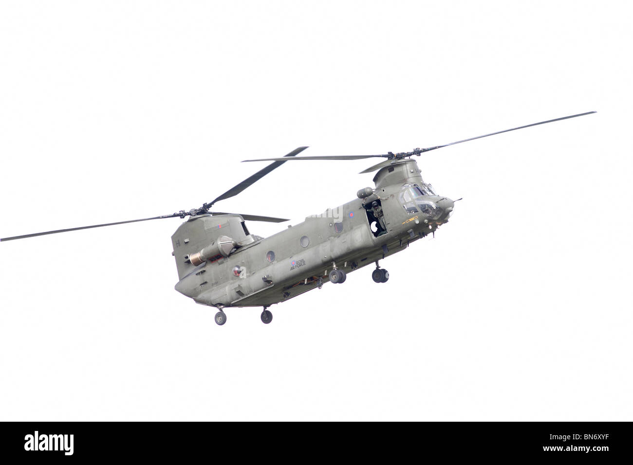 Boeing Chinook è un tandem rotore elicottero Royal Air Force elicottero, RAF Waddington, Lincoln, Airshow internazionale. Il Boei Foto Stock
