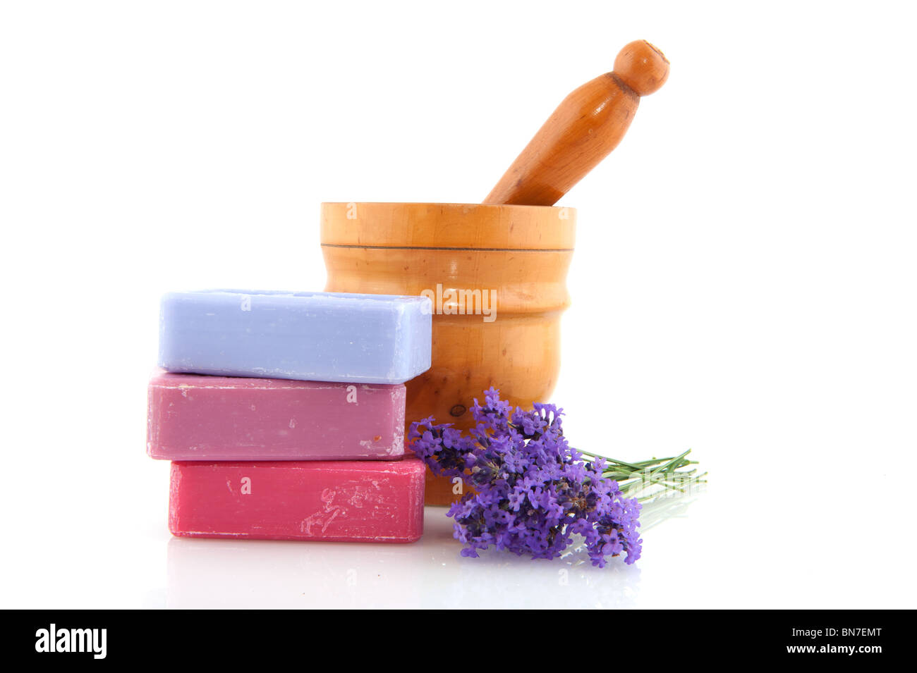 Sapone colorato in diversi colori dalla Provenza Foto Stock