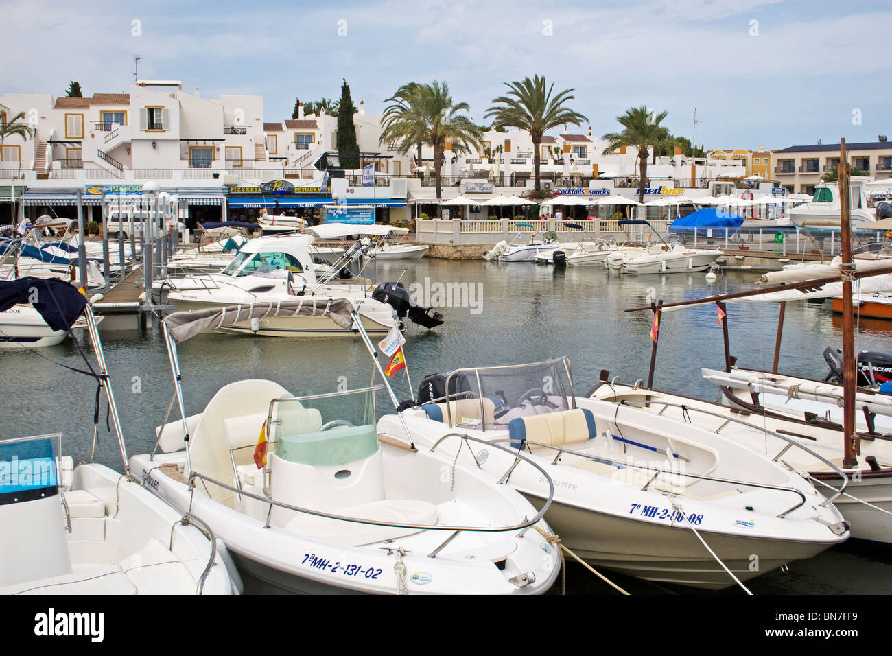 Marina, Cala en Bosch, Menorca, Spagna Foto Stock