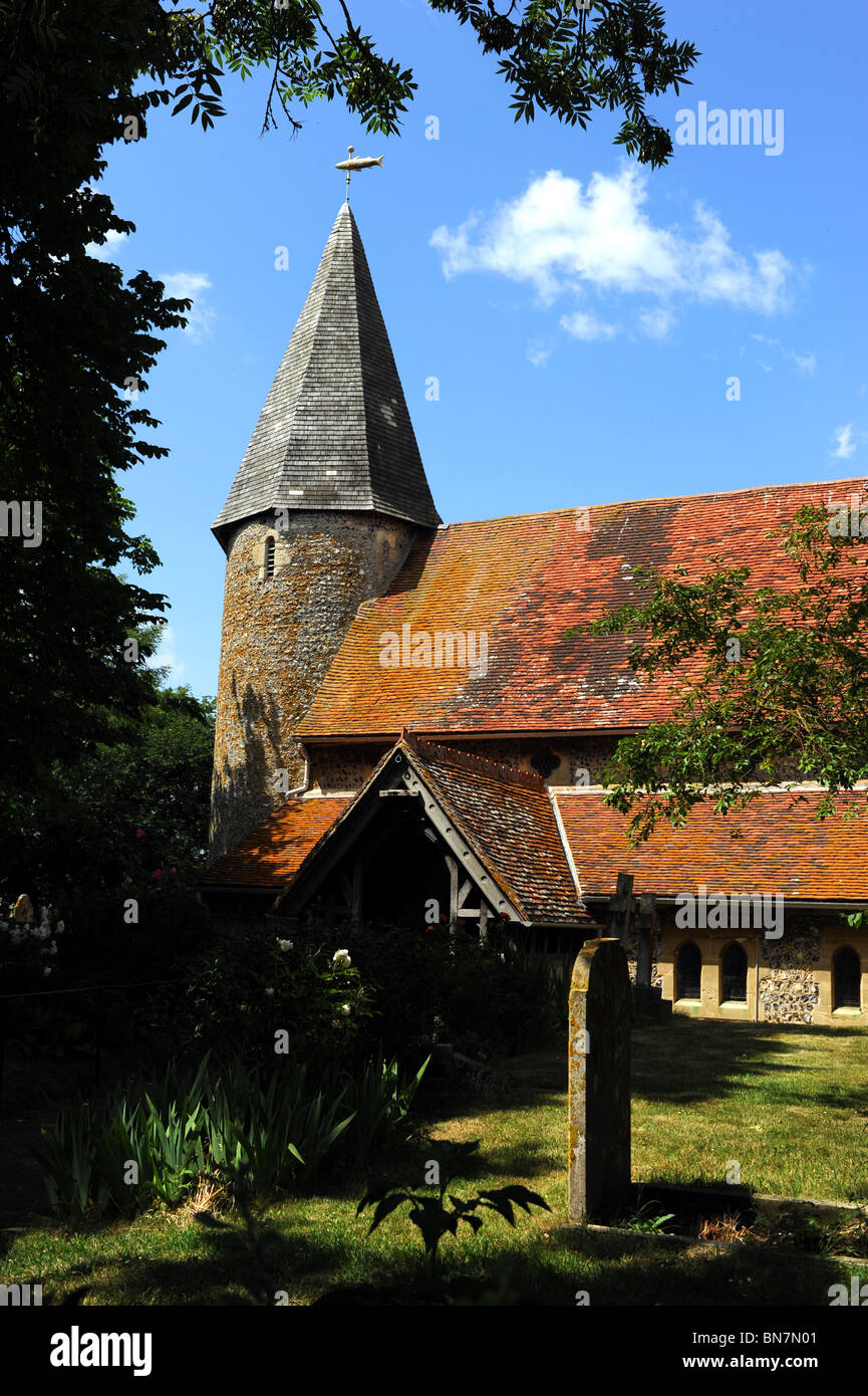 La chiesa nel villaggio di Piddinghoe vicino Newhaven sul fiume Ouse in East Sussex Regno Unito Foto Stock
