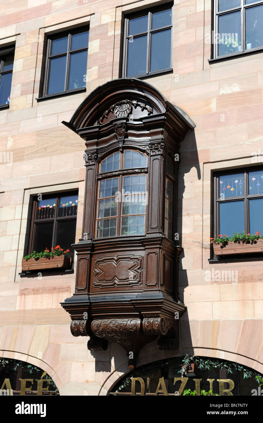 La peste bay window Nürnberg Germania Nurnberg Deutschland Europa Foto Stock