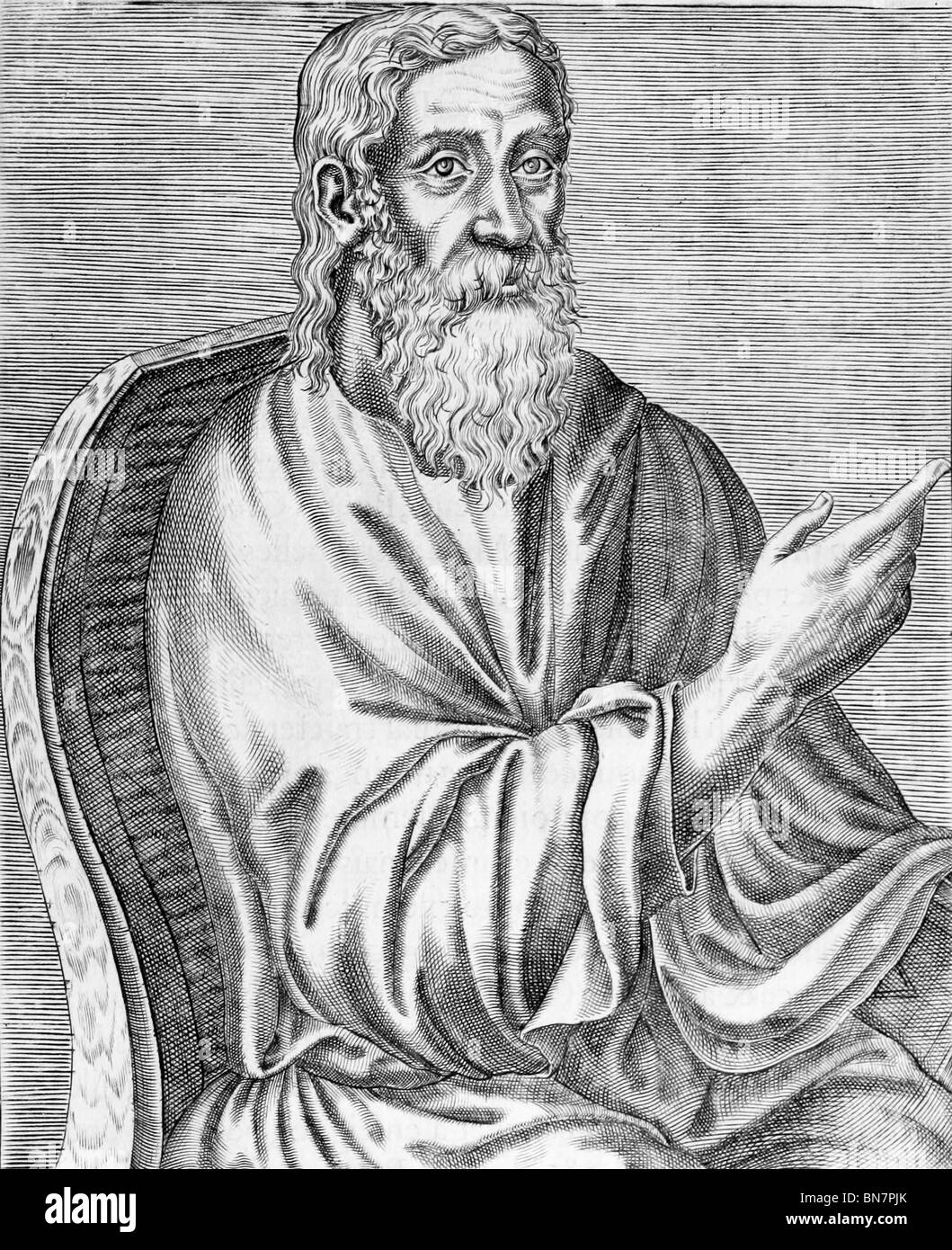 San Clemente di Alessandria (Tito Flavio Clemente) dal 150 al 215 circa, teologo cristiano e filosofo Foto Stock