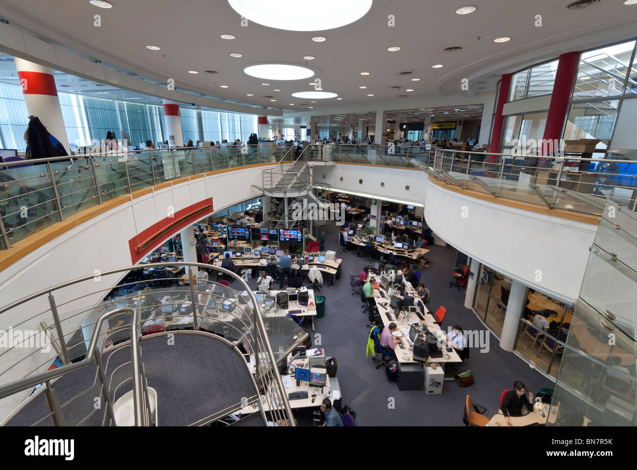 News room a BBC Television Centre Wood Lane, Londra Foto Stock
