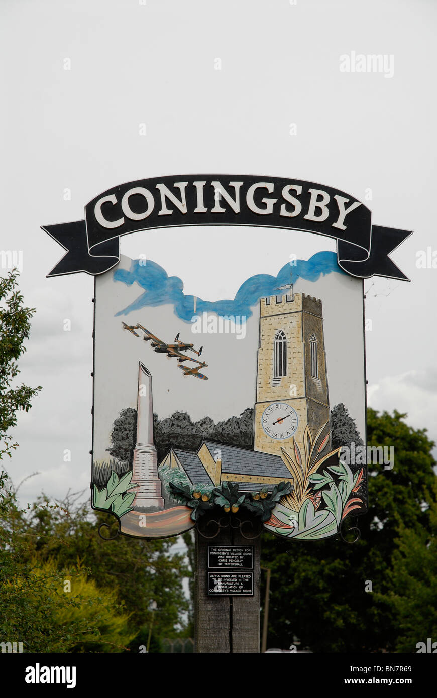 Coningsby segno nel Lincolnshire, 2010. Foto Stock