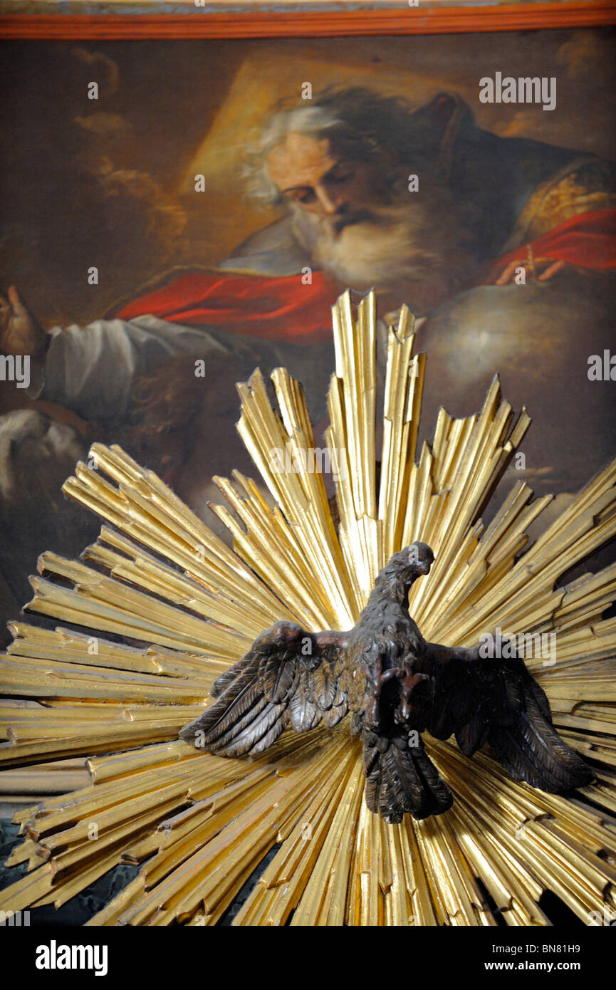 L'iconografia religiosa nel Pantheon a Roma, Italia Foto Stock