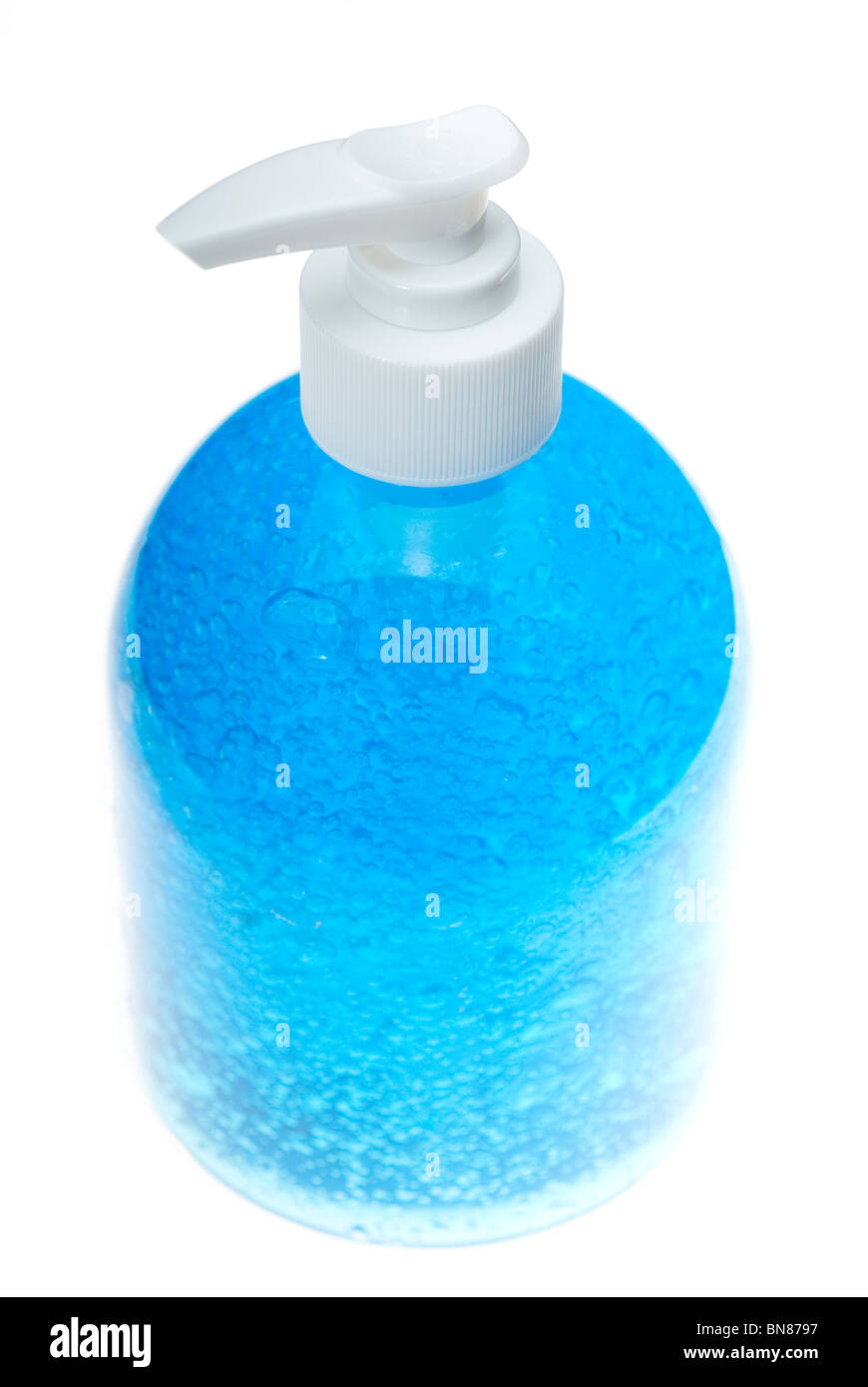 Colorfull gel per capelli bottiglia su sfondo bianco Foto Stock
