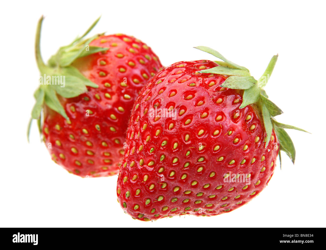 Fragola frutta fresca isolati su sfondo bianco Foto Stock