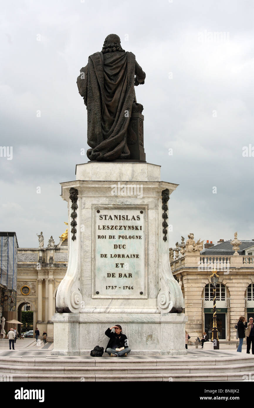 Un monumento a Stanislaw Leszczynski, Nancy, Francia Foto Stock