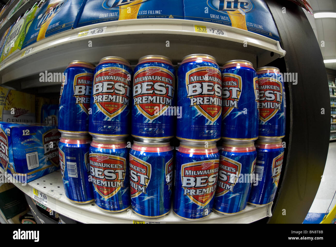 Sei confezioni di Miller Milwaukee la migliore birra Premium da MillerCoors Foto Stock